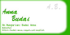 anna budai business card